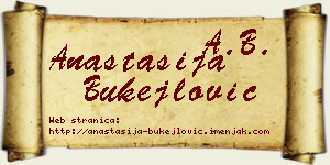 Anastasija Bukejlović vizit kartica